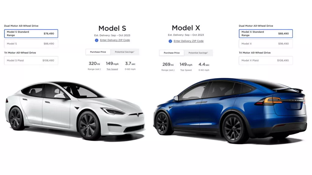 Tesla Model S и Model X снова начали выпускаться в более бюджетных версиях